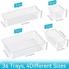 ElegantArray 36 PCS Drawer Organizer Set, 4 Sizes Tool Storage Trays, - Image 2