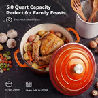 Zulay Kitchen 5 Quart Enameled Cast Iron Dutch Oven Pot - Image 6