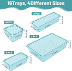 WOWBOX 16 PCS Plastic Drawer Organizer Set, 4 Sizes Desk Drawer Organization - Image 3
