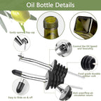 Leaflai Olive Oil Dispenser Bottle, 17oz Glass Olive Oil Dispenser and Vinegar - Image 2