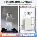 Netany 2 Pack 1.2 Liters/40 oz Small Square Glass Pitcher - Image 4