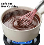 OYV 10-Inch Pink Silicone Whisk, Heat Resistant 480°F Kitchen Whisk - Image 5