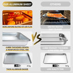 Commercial Quality Baking Sheet Pan Set, Natural Aluminum Cookie Sheet - Image 3