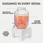 Beverage Dispenser 1 Gallon, Glass Drink Dispenser - Image 3