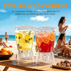 1.6 Gallon Drink Dispenser for Parties, 2 Pack Plastic Beverage Container - Image 3