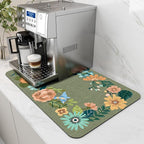 AMOAMI Coffee Mat Hide Stain Rubber Backed Absorbent Dish Drying Mat by AMOAMI