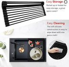 MERRYBOX 20.5" x 13" Roll Up Dish Drying Rack Silicone Wrapped Over The Sink - Image 3