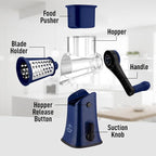 Zulay Kitchen Rotary Cheese Grater 5 Blade Cheese Shredder - Image 8