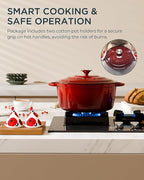 Enameled Cast Iron Dutch Oven - 6QT Pot - Heavy-Duty Cookware - Image 7
