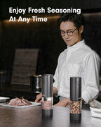 TOMEEM Upgraded Larger Capacity Electric Salt and Pepper Grinder Set - Image 8