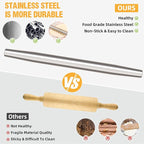Rolling pin, Smooth Stainless Steel Rolling Pin, Rolling Pin - Image 3
