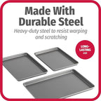 GoodCook Everyday Nonstick Baking Sheet Set, 3 Pack Includes Small Medium and - Image 6