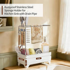 MOUKABAL Sponge Holder for Kitchen Sink, 2-Tier Sink Caddy Organizer - Image 4