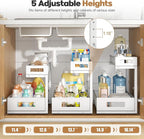 2 Pack 19IN Depth Under Sink Storage Organizer, Large 2-Tier Elegant Mesh Pull - Image 4