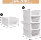 4 Pack Stackable Closet Storage Basket - Image 3