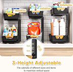 Homde 2-Tier Under Sink Organizer: 2pcs Set Adjustable Pull Out Drawer - Image 3