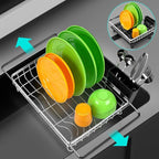 MERRYBOX Stainless Steel Dish Drying Rack, Expandable Dish Drainers - Image 7