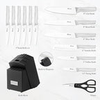 Kitchen Knife Set, Japanese Stainless Steel Knife Block Set - Image 2