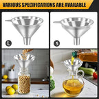 3 Pack Stainless Steel Kitchen Funnel Set, funnels - Image 6