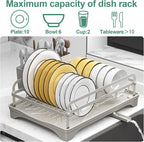 Dish Drying Rack, Dish Racks for Kitchen Counter, Metal Dish Drainer - Image 2