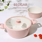BECIGAR 23pcs Ceramic Pots and Pans Set, Nonstick Detachable Handle Cookware - Image 4