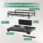 Dish Drying Rack for Kitchen Counter, Large Dish Drying Rack - Image 8