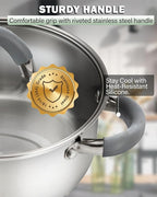 Cook N Home Stock Pot with Lid, 12-Quart Basic Stainless Steel Sauce Cooking - Image 6