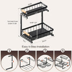 ADBIU Under Sink Organizer, 2 Pack 2 Tier Expandable Height Pull out Kitchen - Image 2