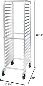 Winco 20-Tier Aluminum Sheet Pan Rack - Image 3