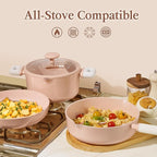CAROTE Pots and Pans Set Nonstick, Ceramic Cookware Set, PFAS PTFE Free - Image 6
