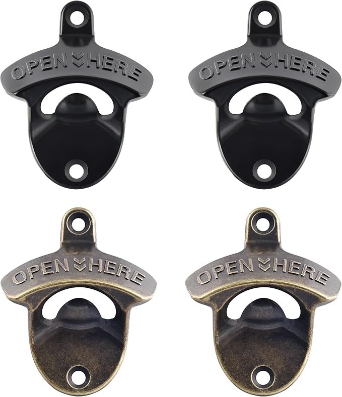 Bottle Opener Wall Mounted, Rustic Mountable Beer Opener Bronze by Wallmountedbottleopener