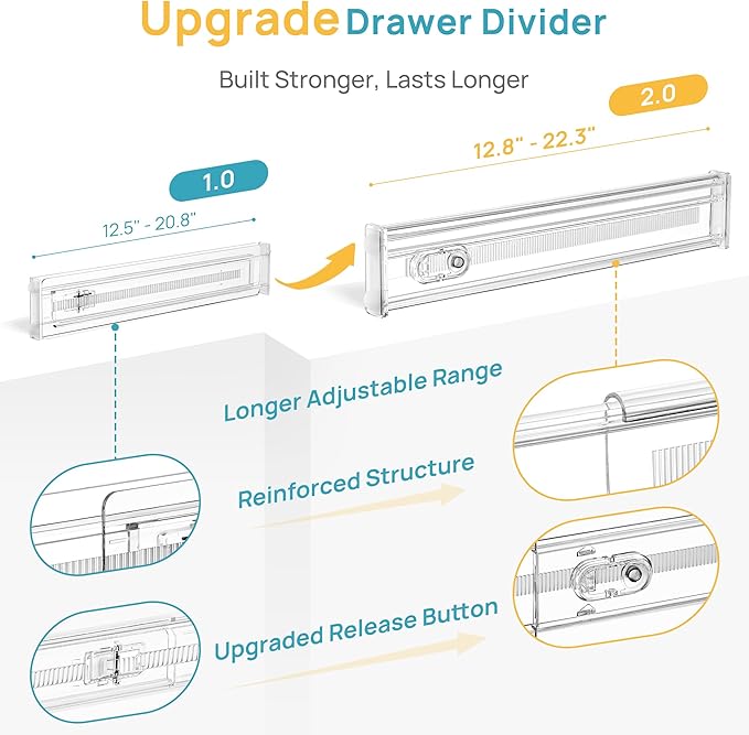Vtopmart 4 Pack 2.36" Short Upgrade Drawer Dividers - Image 6