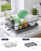 Kitsure Dish Drying Rack for Kitchen Counter, Stainless Steel Sink Organization - Image 2