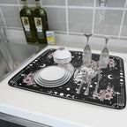 Skeleton Butterfly Dish Drying Mat Black Skull Absorbent Dish Drainer - Image 6