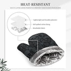 Gothic Skull Oven Mitts and Pot Holders Sets of 4, Resistant Hot Pads - Image 4