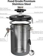 Veken Coffee Canister with Window, Airtight Stainless Steel Kitchen Food - Image 6