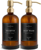 Vine Creations Amber Glass Soap Dispenser, 2 Pack Kitchen Soap Dispenser Set - Image 7