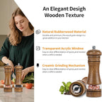 Haomacro Wood Salt and Pepper Grinder Mills Set, Classic Manual Pepper Grinder - Image 4