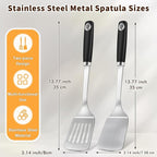 Stainless Steel Spatula, Metal Spatula Solid Turner, Heavy Duty Sturdy Spatulas - Image 6