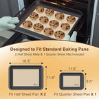 HOTEC Silicone Baking Mats 3 Pack – Non-Stick Reusable Silicone Baking Sheets - Image 2