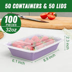 50 Pack 32 oz Meal Prep Containers Reusable - Image 2