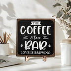 Coffee Bar Decor Sign, Rustic Wooden Plaque - Image 3