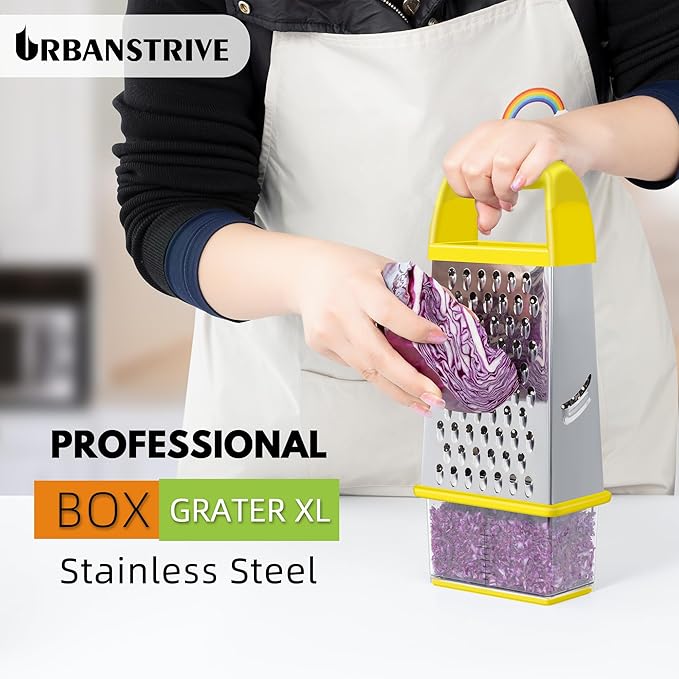 Urbanstrive Cheese Grater With Container, Professional Cheese Grater with Handle - Image 5