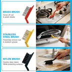 Crevice Cleaning Brush Set, Hard Bristle Small Scrub Brushes, Deep Cleaning - Image 5