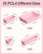 KEMETHY 25 PCS Plastic Drawer Organizers Set, 4 Sizes Vanity Organizer - Image 2