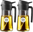 YARRAMATE 2Pcs 16oz/470ml Olive Oil Dispenser, Food-grade 2 in 1 Oil Glass by YARRAMATE