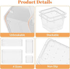 SpaceHacks 15 PCS Clear Plastic Drawer Organizer Set, 4-Size Acrylic Drawer - Image 4