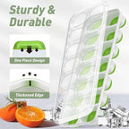 ChefAide Ice Cube Tray with Lid, 2 Packs 28 Cubes Durable Stackable Ice Cube - Image 4