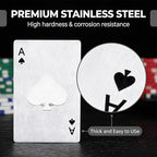 12PCS Poker Card Bottle Openers, Stainless Steel Credit Card Size Beer Bottle - Image 3