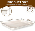 Wildone Baking Sheet Pan Set, Honeycomb Embossed Nonstick Baking Sheet 15x10 In - Image 2